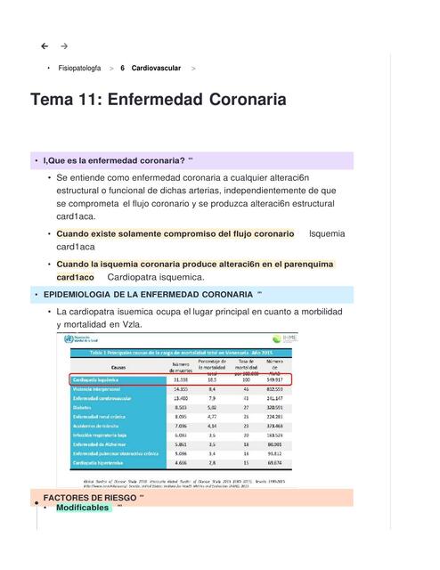 Enfermedades coronarias 