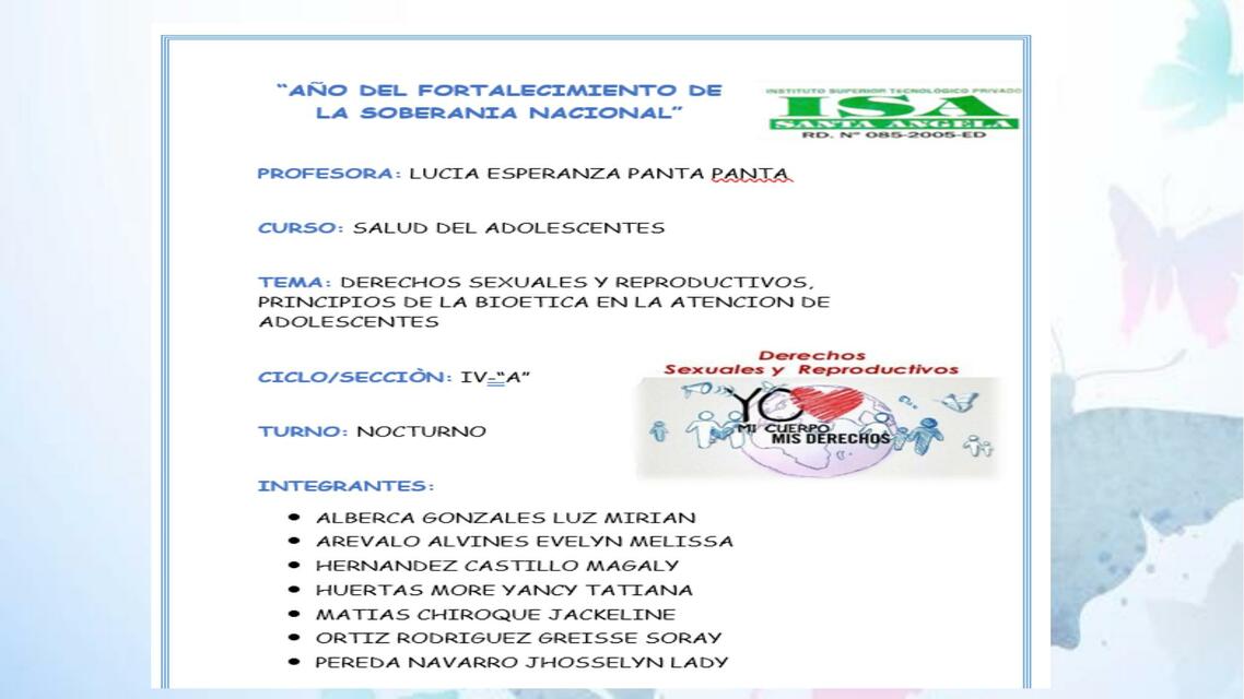 Derechos sexuales y reproductivos, principios de la bioética en la atención de adolescentes