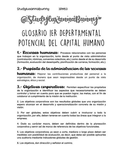 Glosario Potencial del Capital Humano 