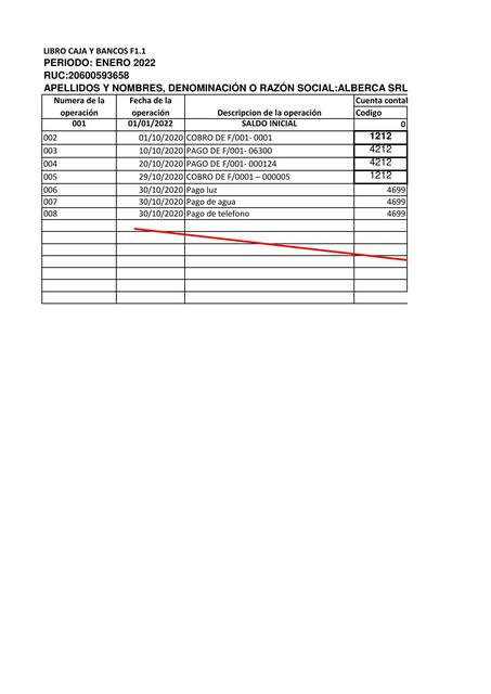 Práctica de libro caja y banco