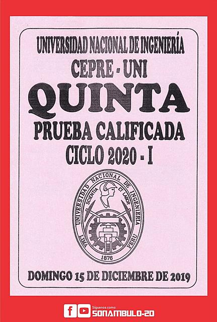 Qunita prueba calificada cepreUNI 2020 - I