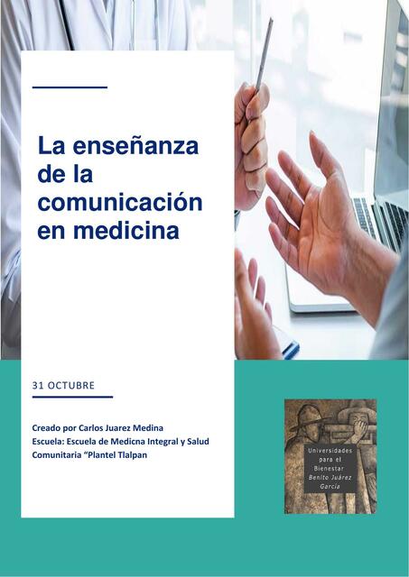 La enseñanza de la comunicación en medicina