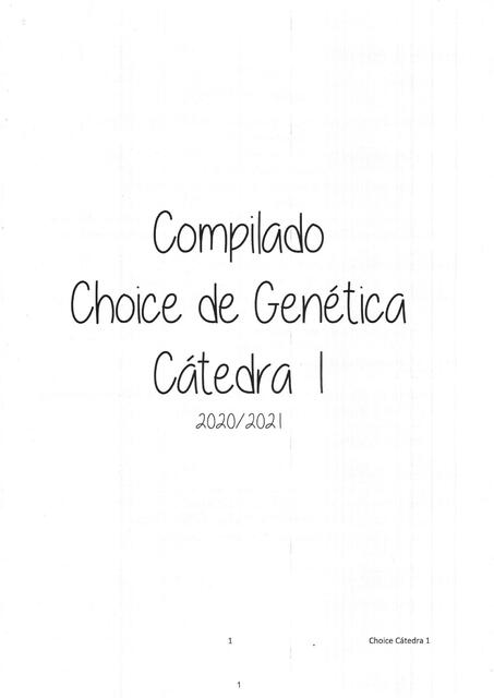 Compilado Choice de Genética Cátedra I