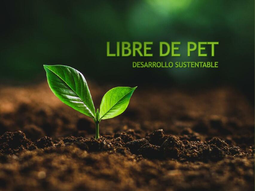 Libre de Pet: Desarrollo sustentable