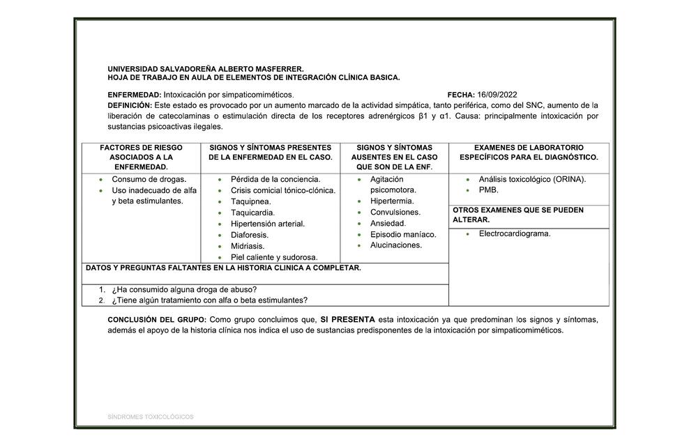 cuadros segundo caso clinico sindrome toxicologico