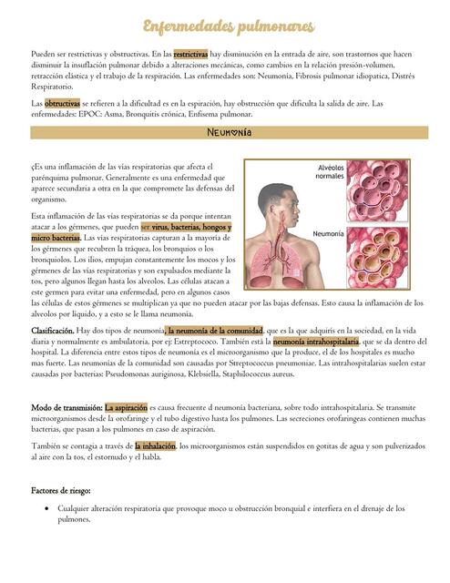 Enfermedades pulmonares