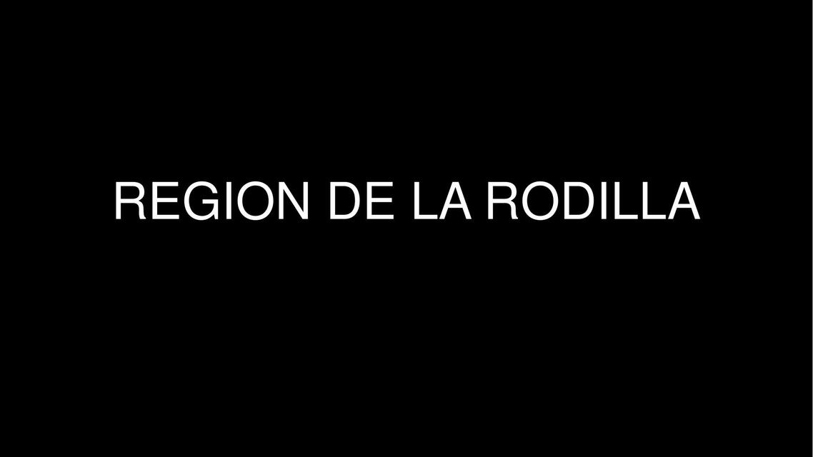 Región de la rodilla 