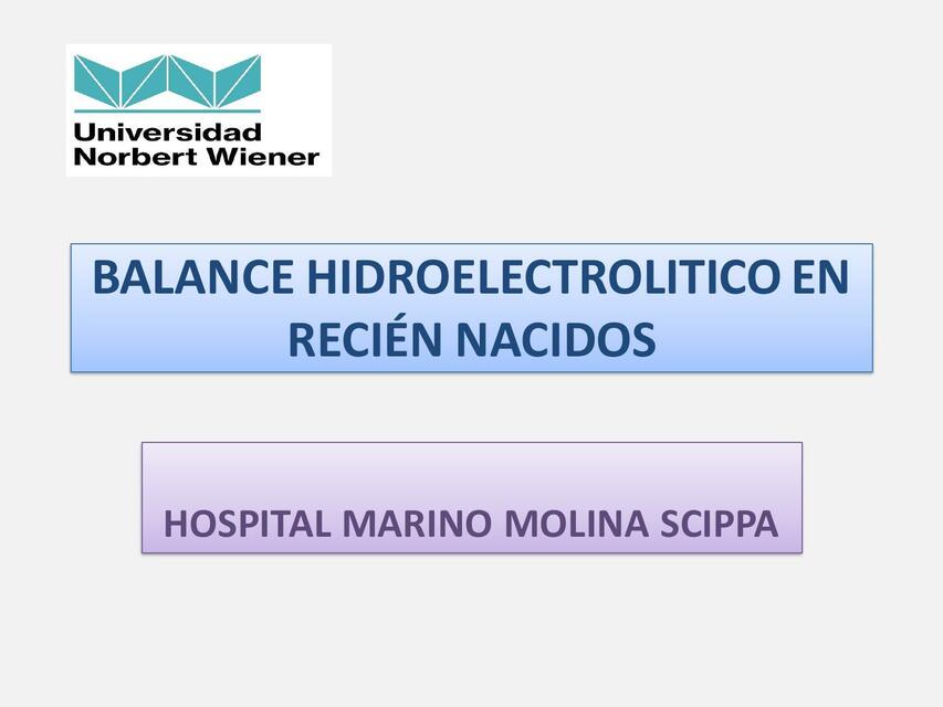 Balance Hidroelectrolitico en Recién Nacidos 