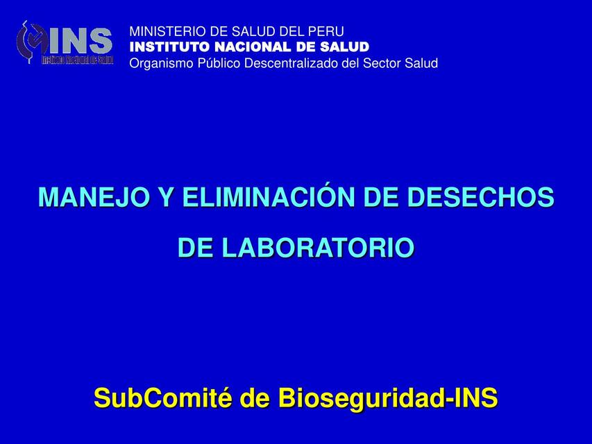 Manejo y eliminación de desechos de laboratorio