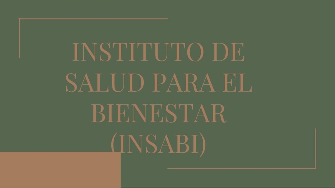 Instituto de salud para el bienestar - INSABI