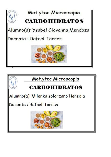 CARNET - Carbohidratos