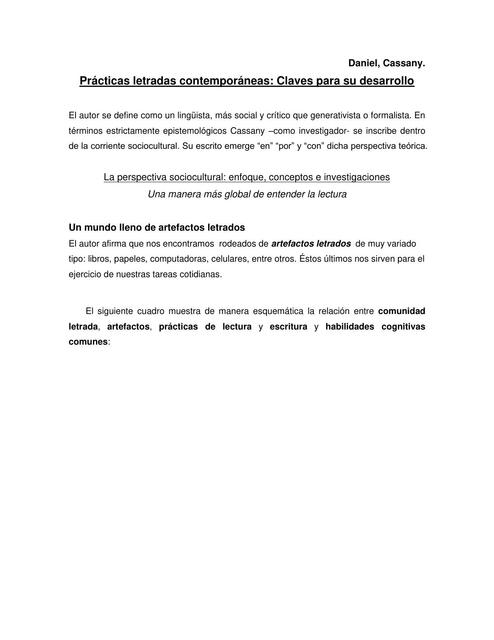 Prácticas letradas contemporáneas: Claves para su desarrollo 