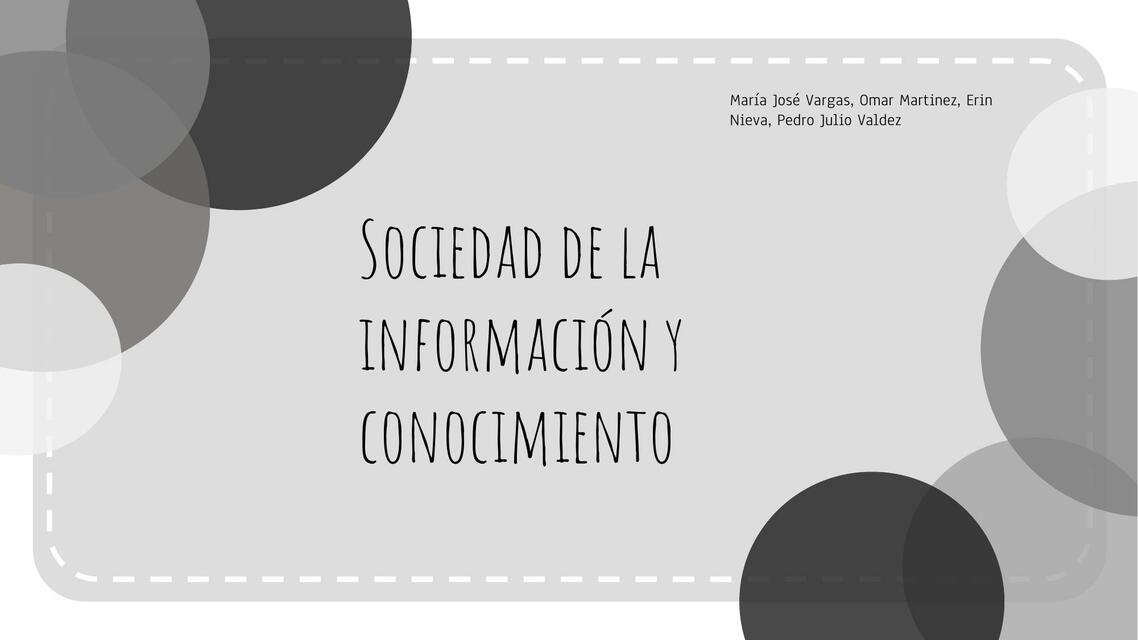 Sociedad de la información y conocimiento