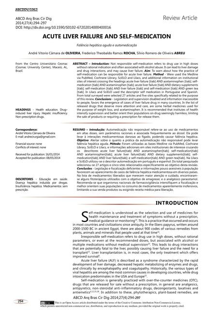 Acute liver failure and self medication