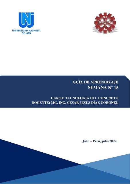 Guía Aprendizaje Tecnología del Concreto Semana 15