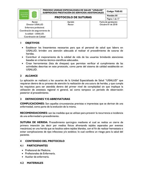 Protocolo De Suturas Tipos De Sutura Complicaciones De Las Suturas