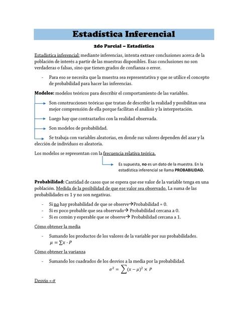 Estadística Inferencial-2do Parcial-UBA