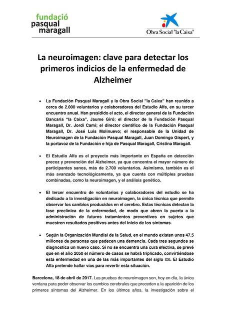 La Neuroimagen Clave Para Detectar Los Primeros Indicios De La