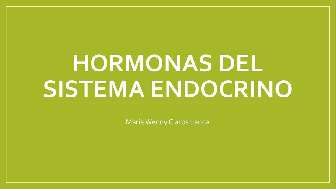 Hormonas del Sistema Endocrino 