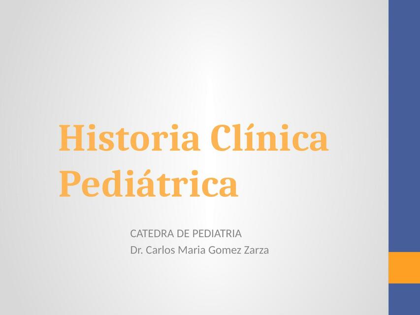 Historia clínica pediátrica