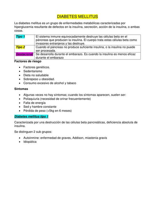 Diabetes mellitus