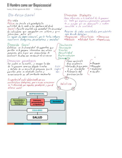 El Hombre como Ser Biopsicosocial