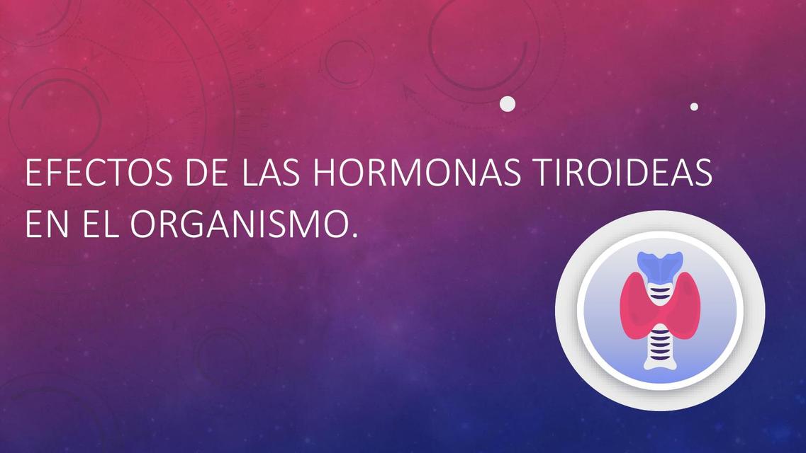 Efectos de las hormonas tiroideas en el organismo