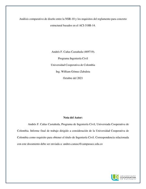 Analisis Comparativo NSR ACI