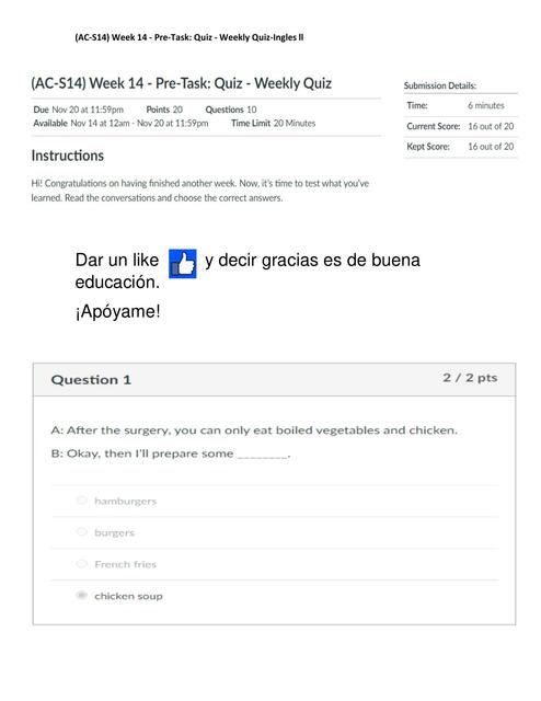 AC S14 Week 14 Pre Task Quiz Weekly Quiz ChrisChabela UDocz AC S14 Week 14 Pre Task Quiz Weekly Quiz ChrisChabela UDocz