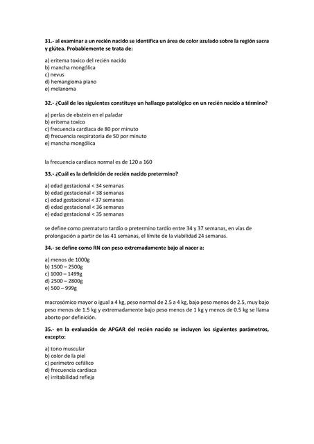 Preguntas ENAM neonatología