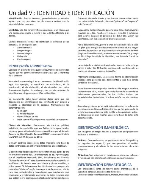 Unidad IV identidad e identificación