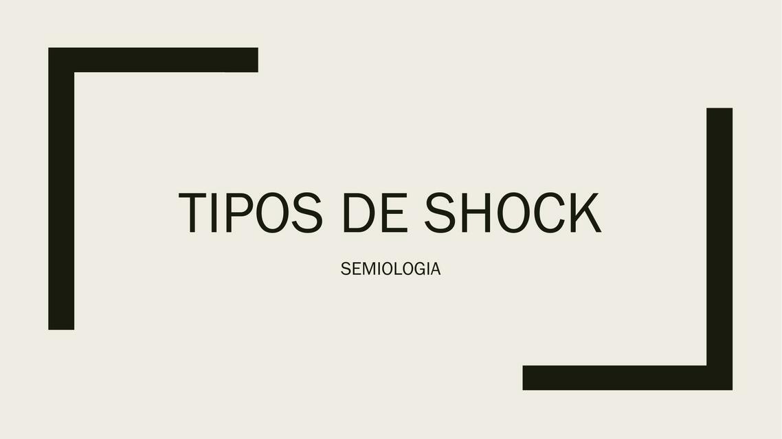 Tipos de Shock