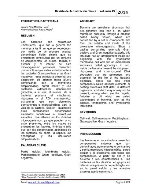 Lectura 7 estructura bacteriana