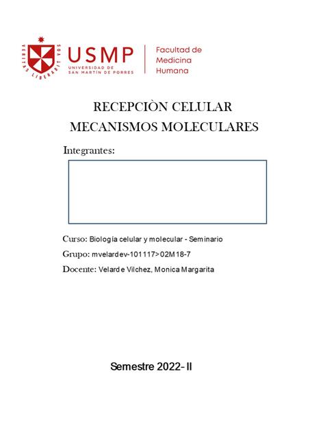 Recepción celular, mecanismos moleculares