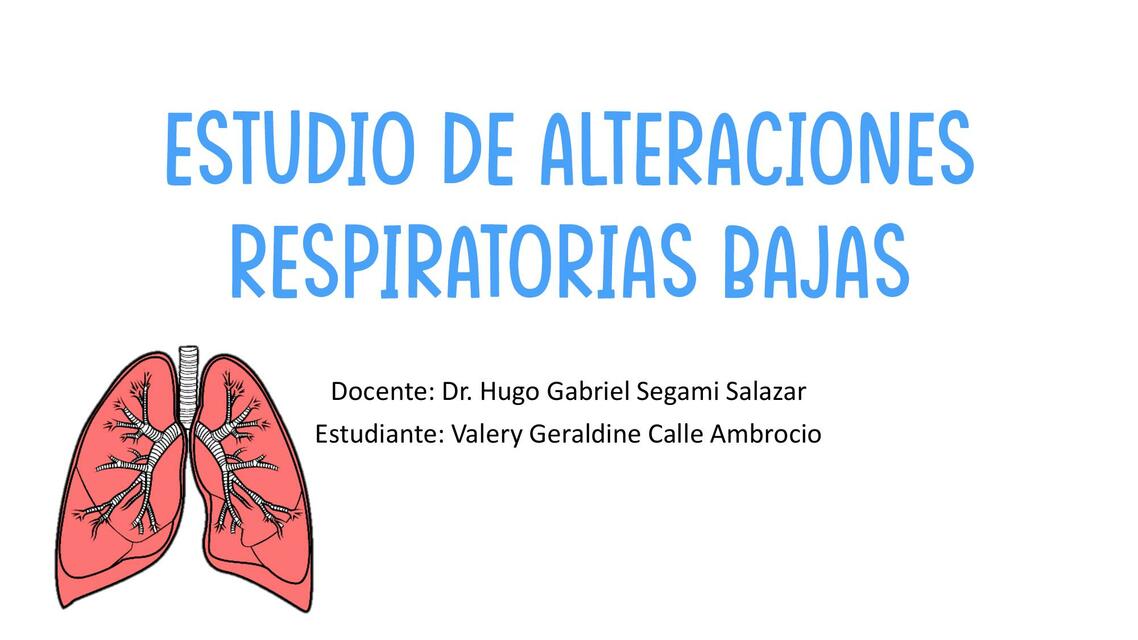 Estudio de Alteraciones Respiratorias Bajas 