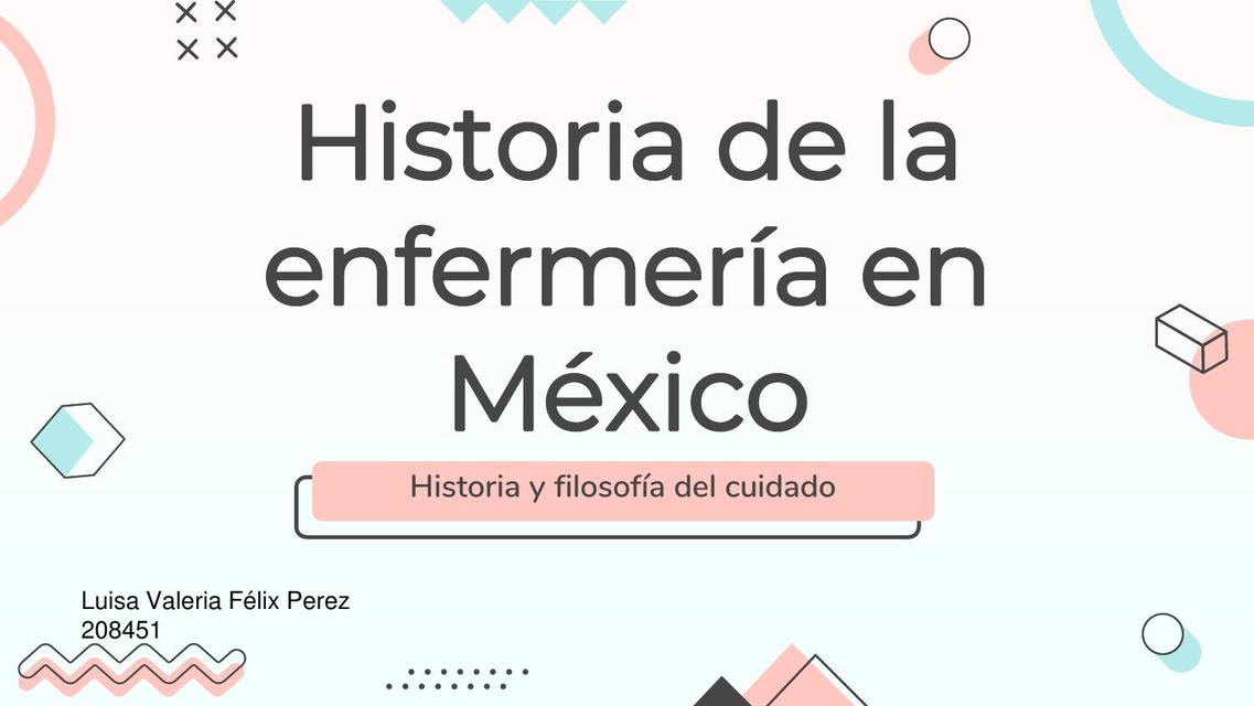 Historia De La Enfermer a En M xico