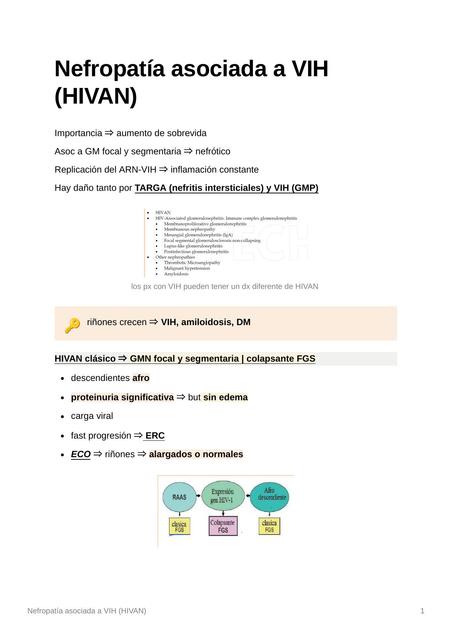 Nefropatía asociada a VIH HIVAN