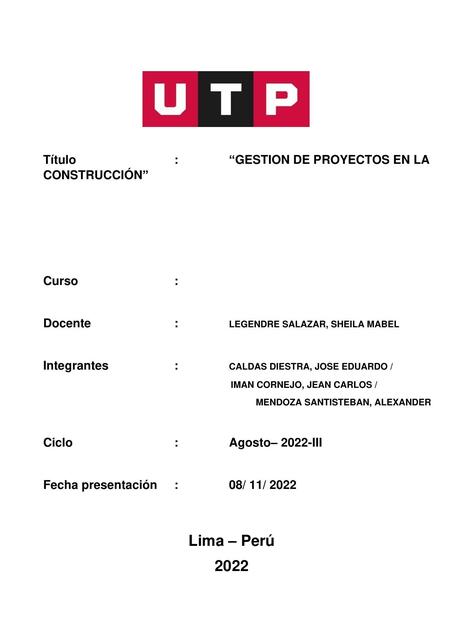 Gestión de Proyectos en la Construcción 