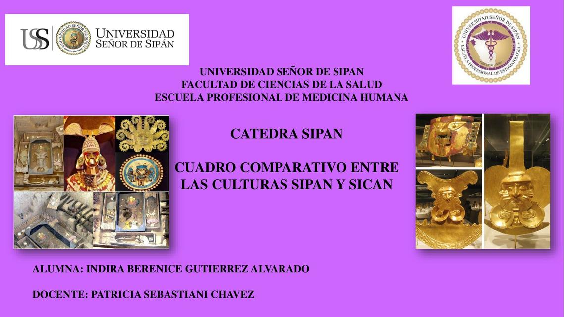 Cuadro comparativo de Sipán y Sicán