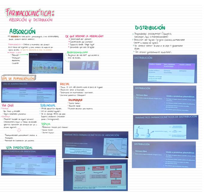 FARMACOCINÉTICA, ABSORCIÓN Y DISTRIBUCIÓN