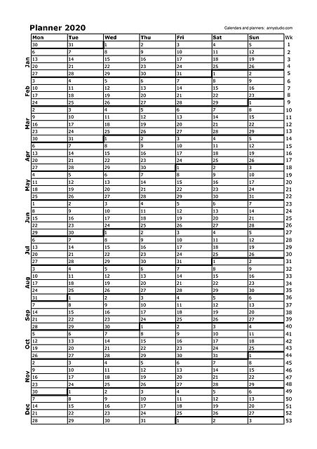 year planner vert