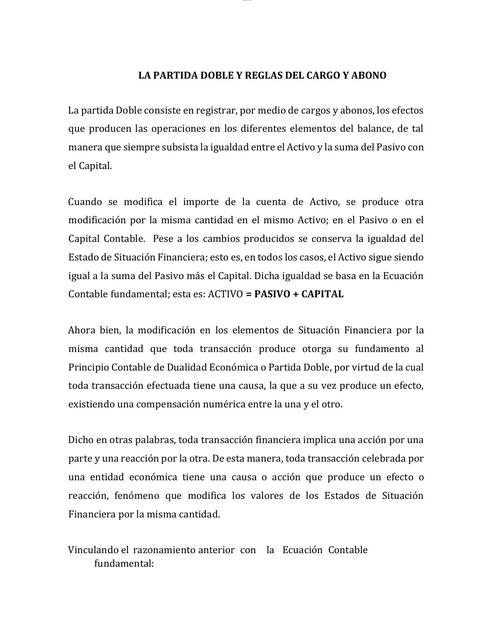 A4. Teoría y Aplicación de la Partida Doble en Contabilidad