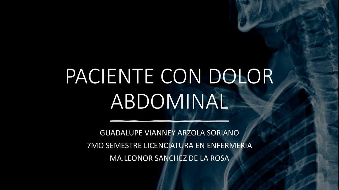 PACIENTE CON DOLOR ABDOMINAL