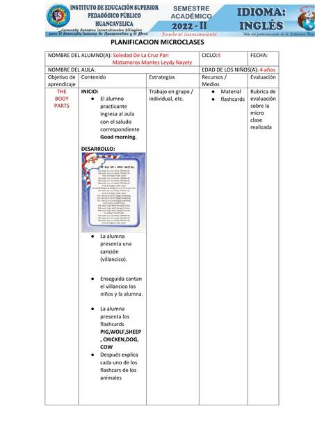 Planificación Microclases 