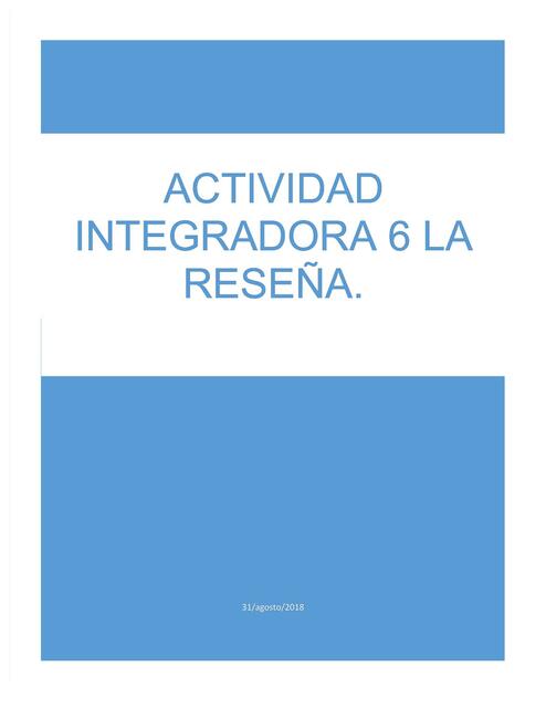 Actividad Integradora 6: La Reseña | actividadesytemas1 | uDocz