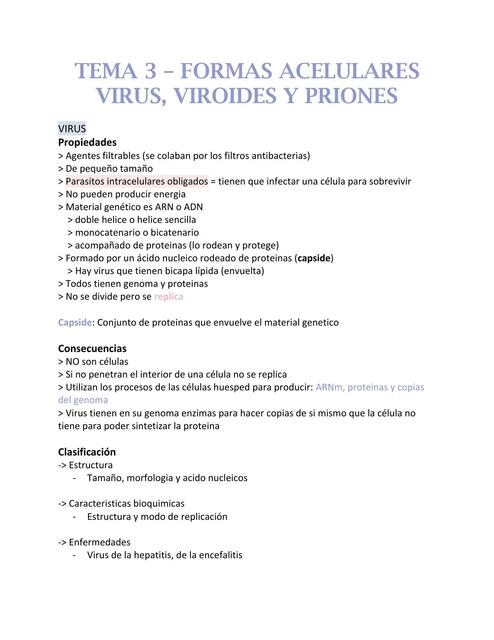 Virus, Viroides y Priones 