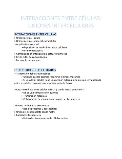 Uniones Intercelulares