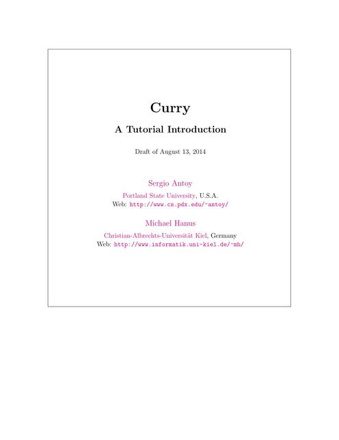Curry: A Tutorial Introduction | HackerNews | uDocz