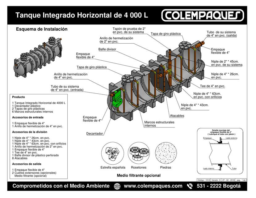 Tanque Integrado Horizontal de 4.000 L 