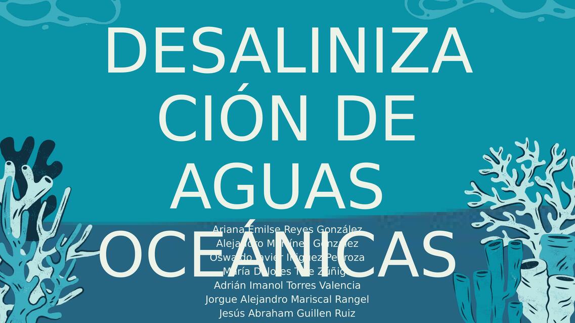 Desalinización de aguas oceánicas